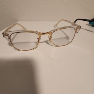 Clear / Gold Ray Ban Clubmaster Glasses